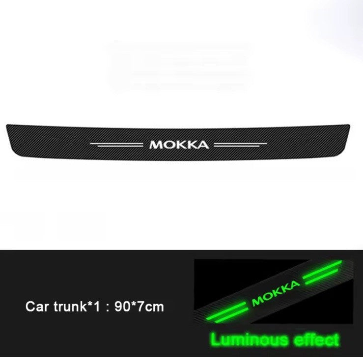 5Pcs Carbon Fibre Luminous Door Sill Protector For Vauxhall Mokka