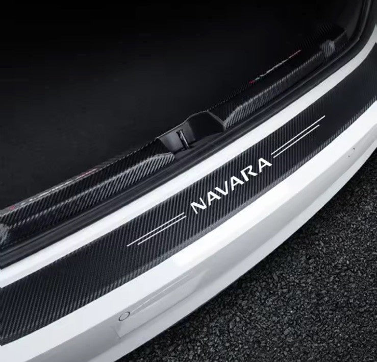5PCS Carbon Fibre Look Door Sill & Boot Protector Stickers For Nissan Navara