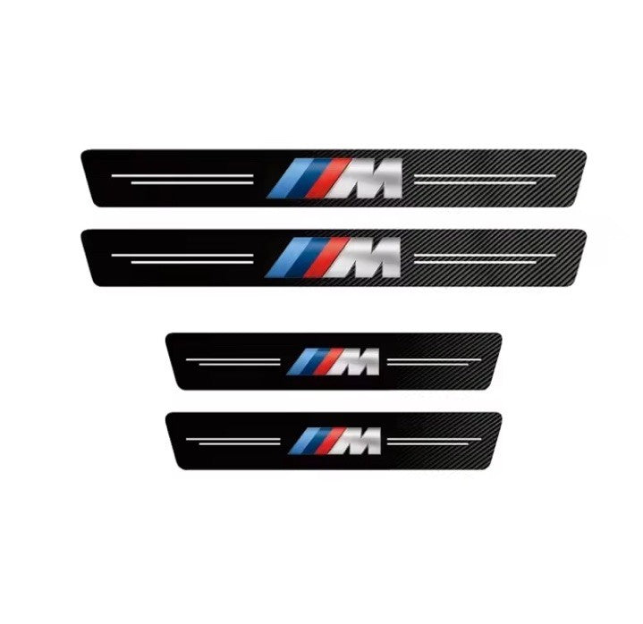 4PCS Carbon Fibre Adhesive Door And Boot Sill Protective Strips For BMW