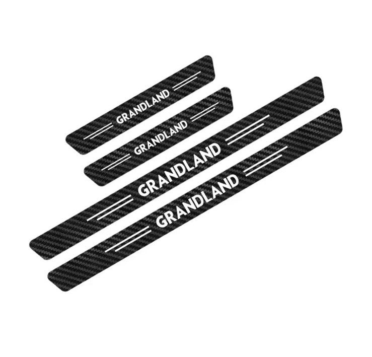 4pcs Carbon Fibre Effect Car Door Sill Protective Strips For Vauxhall Grandland