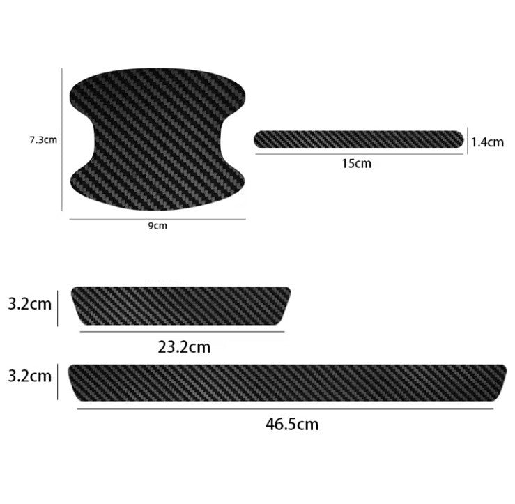 12Pcs Car Door Handle Protector And Door Sill For Ford