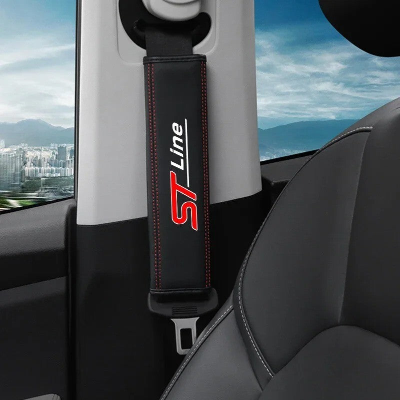 Ford ST Line Seatbelt Cover Pad For Ford Fiesta Focus Puma ST Line Black & Red