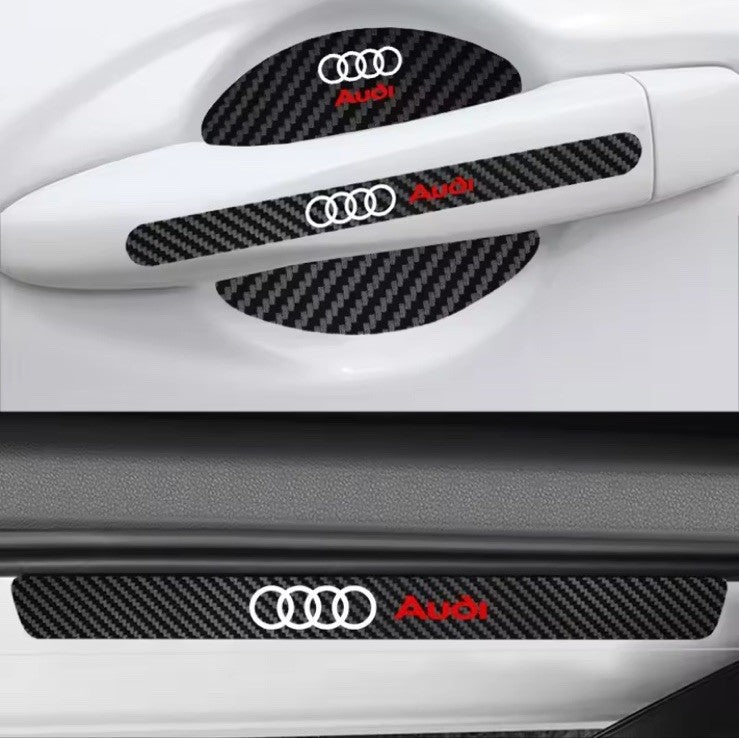 12Pcs Car Door Handle And Door Sill Protective Decal For Audi
