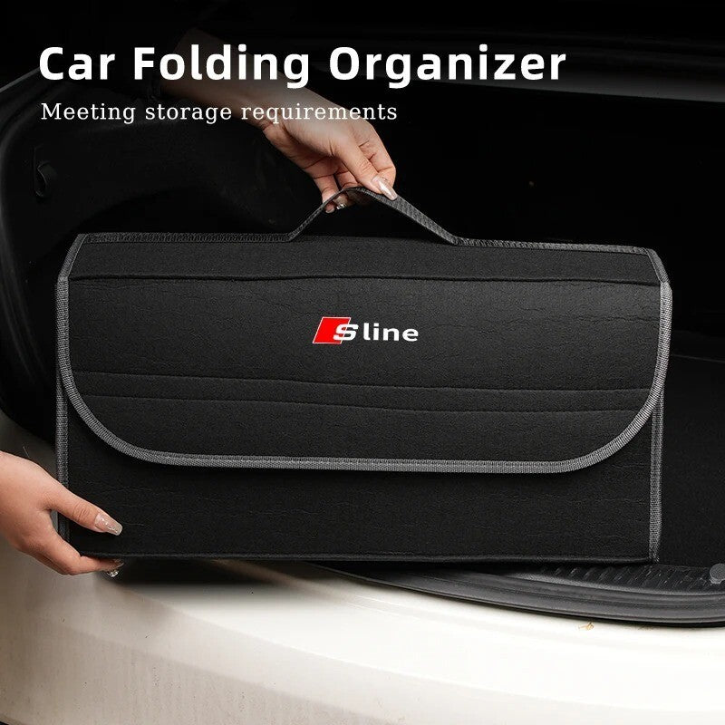 Car Trunk Organizer Foldable Storage Box Bag for Audi RS S Line RS3 RS4 A8 Q7