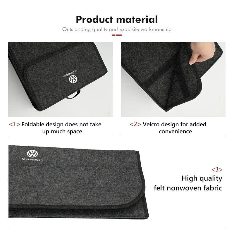 Foldable Car Trunk Organizer Storage Box for VW Passat Golf Tiguan Polo