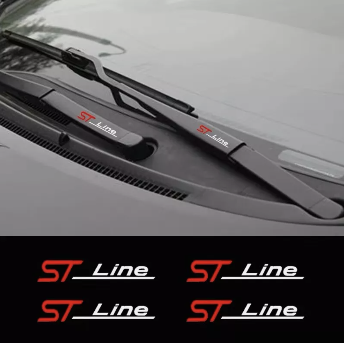 4PC Ford Focus Fiesta Kuga Puma ST Line Car Windshield Wiper Stickers