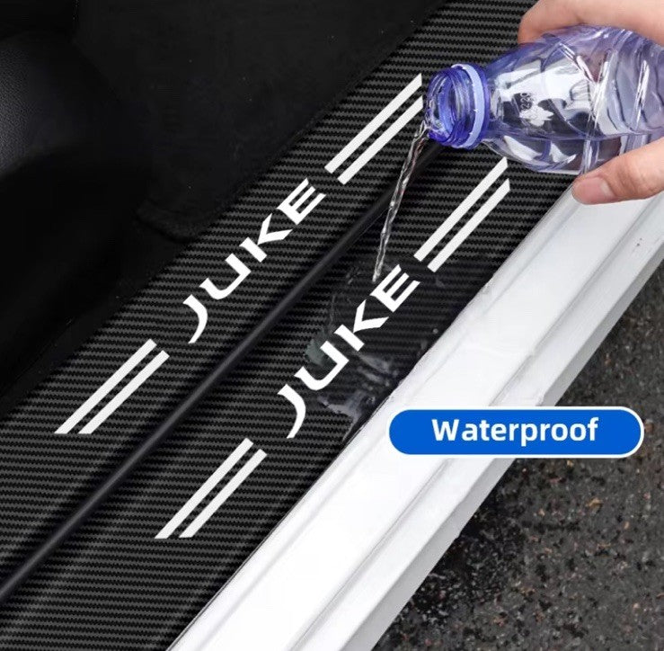 4pcs Carbon Fibre Effect Car Door Sill Protective Strips For Nissan Juke