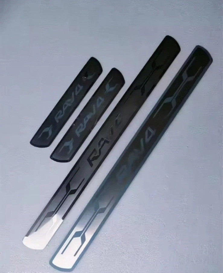 4Pcs Stainless Steel Door Sill Protective Scuff Plates For Toyota RAV4