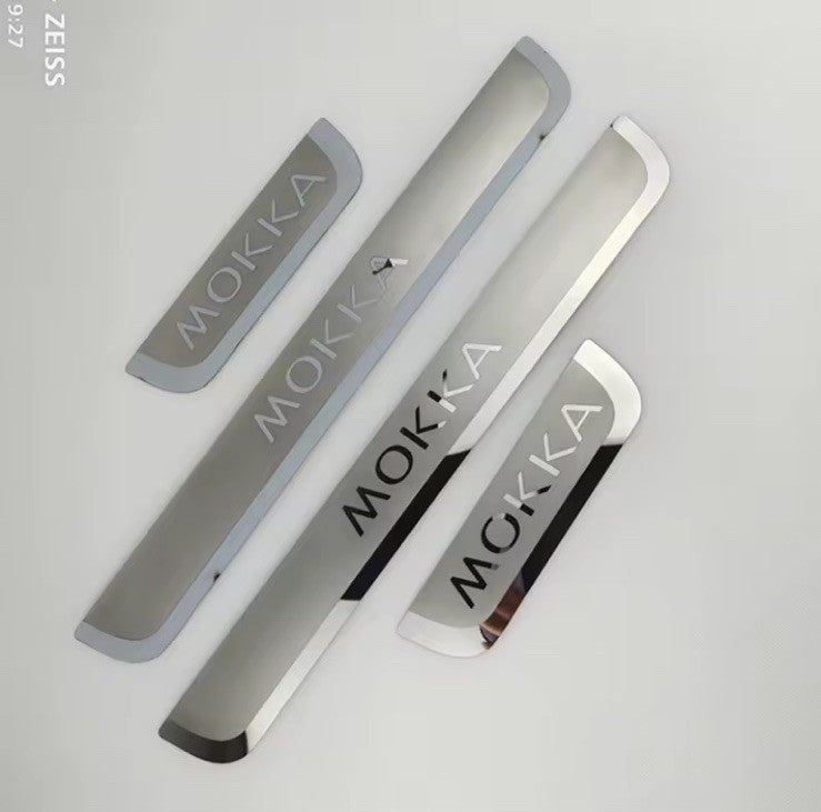 4Pcs Stainless Steel Door Sill Protective Scuff Plates For Vauxhall Mokka