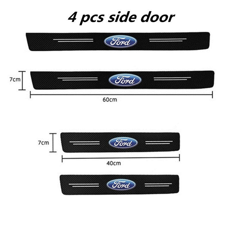 5PC Carbon Fiber Door Sill Protector for Ford Fiesta Kuga Ranger Transit ST