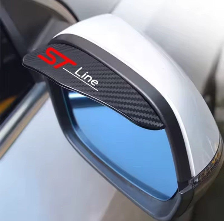 2Pcs Ford ST Wing Mirror Rain Cover Eyebrow Universal Fiesta Focus ST