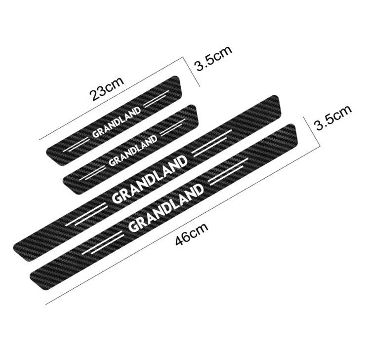 4pcs Carbon Fibre Effect Car Door Sill Protective Strips For Vauxhall Grandland
