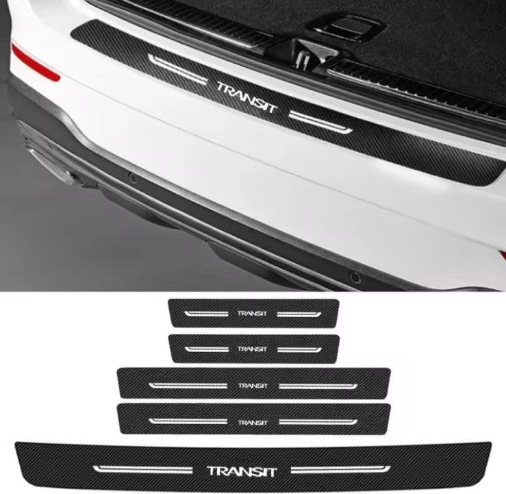 5PC Carbon Fiber Door Sill Protector for Ford Transit