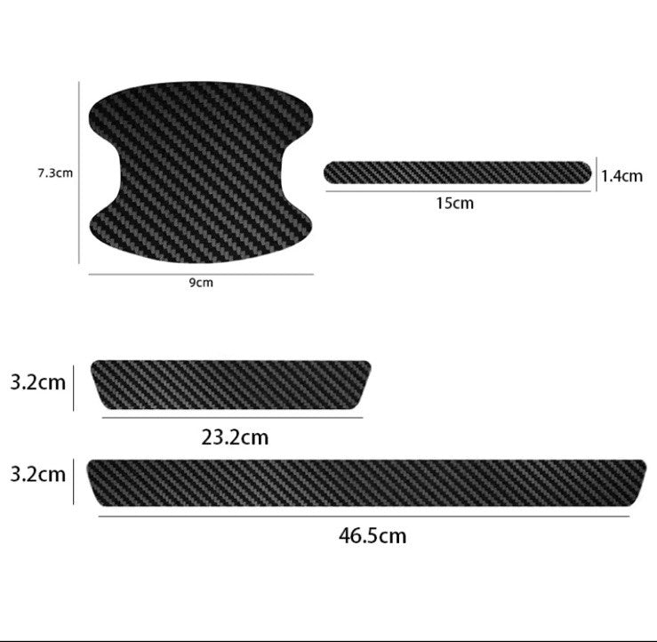 12Pcs Car Door Handle And Door Sill Protective Decal For Audi