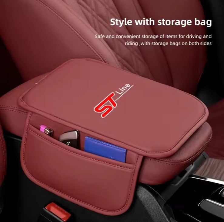 Car Leather Armrest Box Protective Pad for Ford ST Line, Edge,  Transit, Kuga