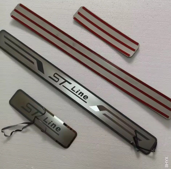 4Pcs St Line Stainless Steel Door Sill Protective Scuff Plates For Ford