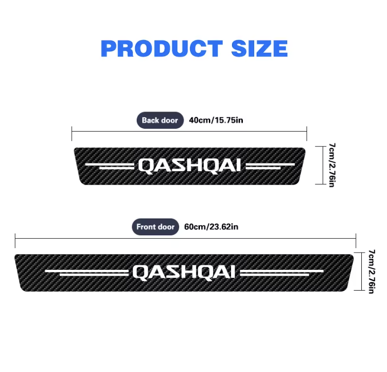 5Pcs Car Door Sill Protector Stickers for Nissan Qashqai J10 J11 J12 2013–2021