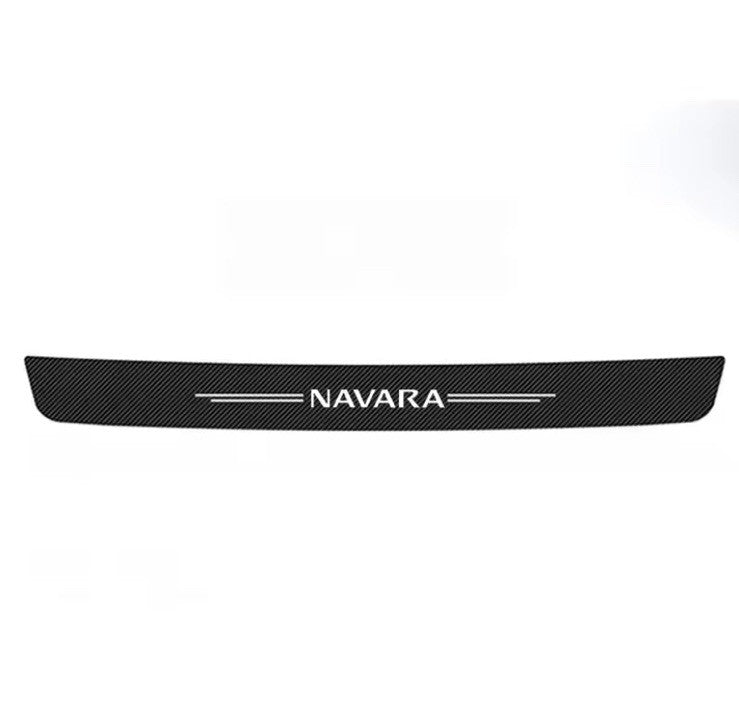 5PCS Carbon Fibre Look Door Sill & Boot Protector Stickers For Nissan Navara