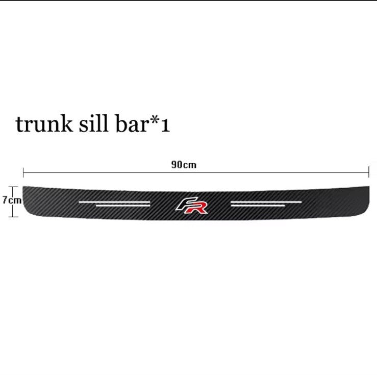 5PCS FR Badge Carbon Fibre Plate Door Sill Protector Guard Stickers Leon Ibiza 