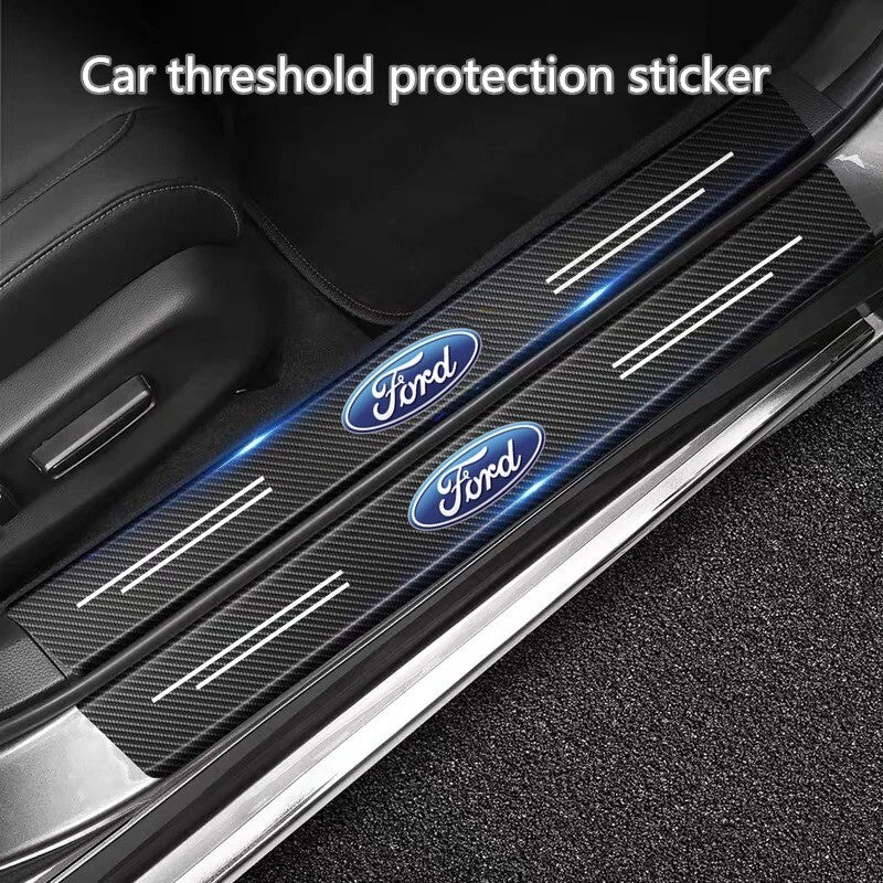 5PC Carbon Fiber Door Sill Protector for Ford Fiesta Kuga Ranger Transit ST