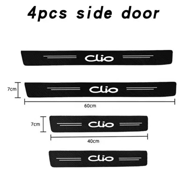 4pcs Car Door Sill Protective Strips For Renault Clio