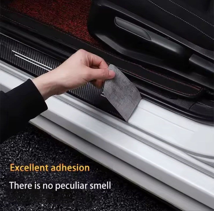4PCS Carbon Fibre Effect Car Door Sill Protective Strips For Volvo XC90