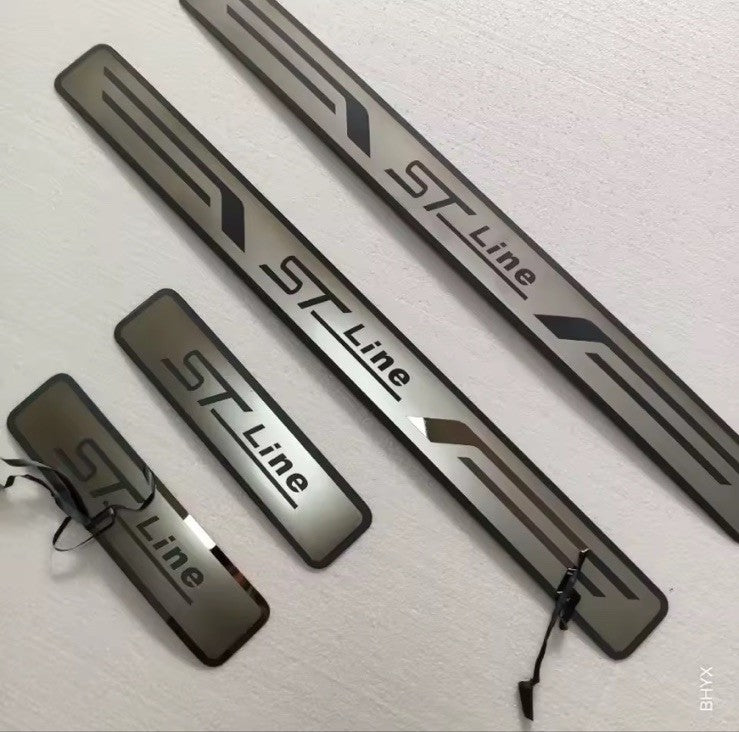 4Pcs St Line Stainless Steel Door Sill Protective Scuff Plates For Ford