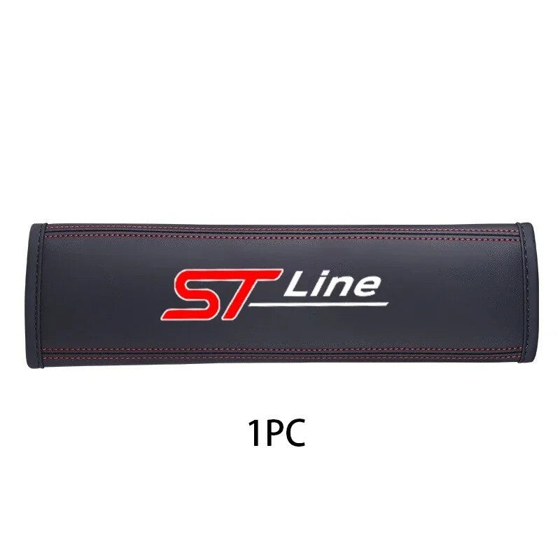 Ford ST Line Seatbelt Cover Pad For Ford Fiesta Focus Puma ST Line Black & Red