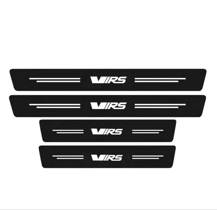 4PCS Skoda VRS Door Sill Carbon Fibre Protector Octavia Fabia Universal Fit