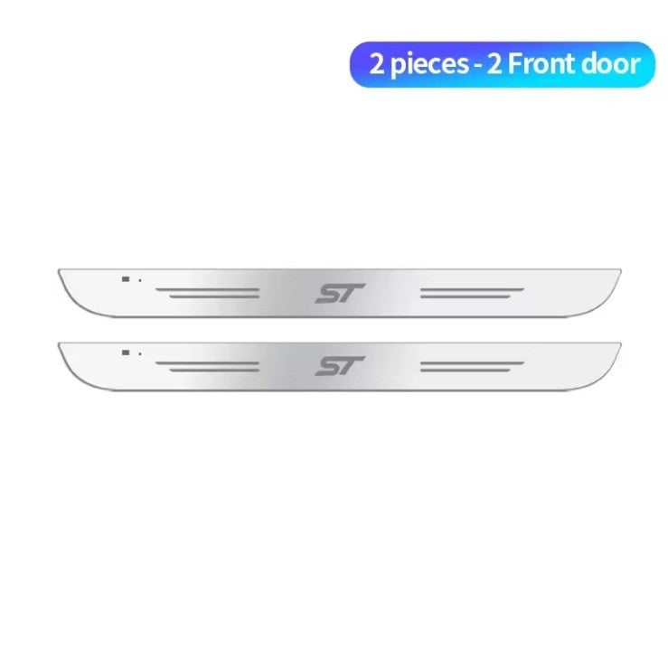2Pcs LED Colour Changing Door Sill Protector Scuff Plates For Ford ST