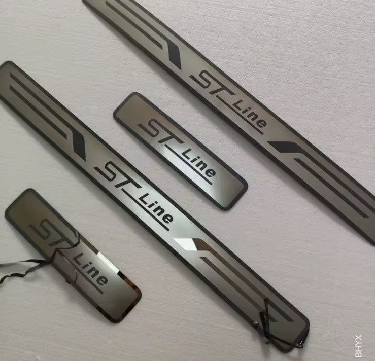 4Pcs St Line Stainless Steel Door Sill Protective Scuff Plates For Ford